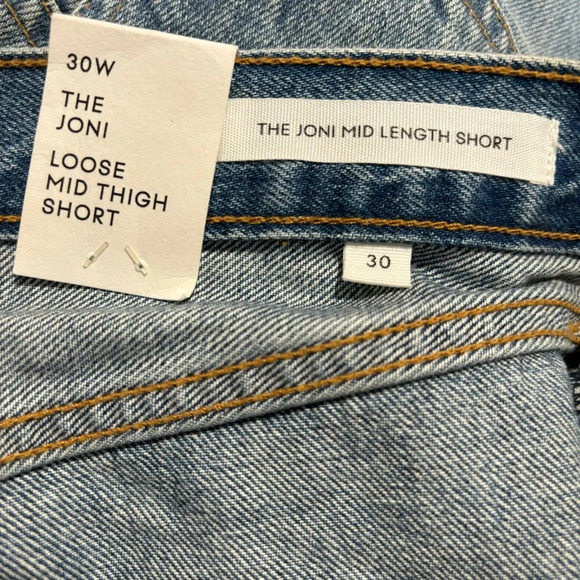 DENIM FORUM Sz 30 The Joni Mid Thigh Button Fly Picture this Blue Shorts NEW - Picture 12 of 14